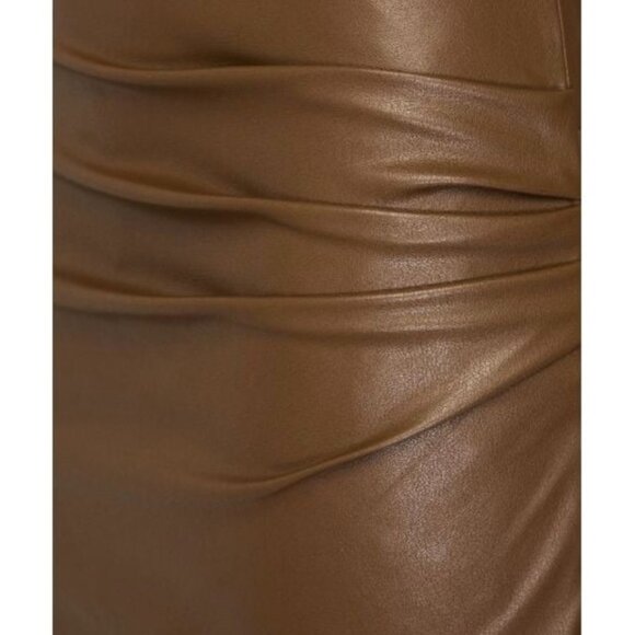 HELMUT LANG RUCHED FAUX LEATHER MINI SKIRT - Picture 5 of 5